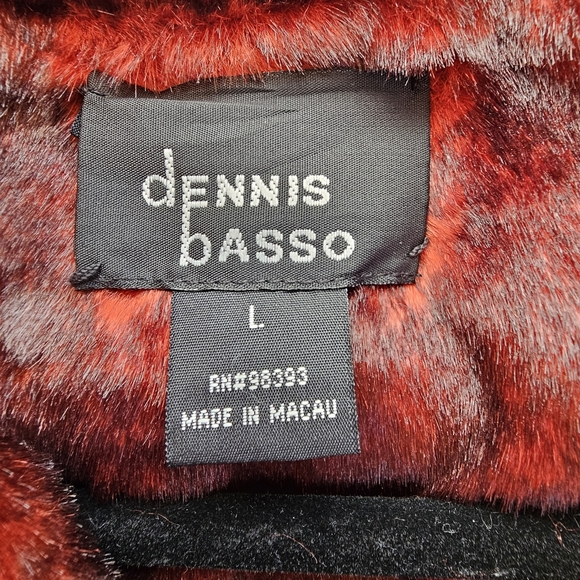 Dennis Basso Women's Reversible Burgundy Faux Fur/Red Parka Coat Size L - Picture 4 of 11